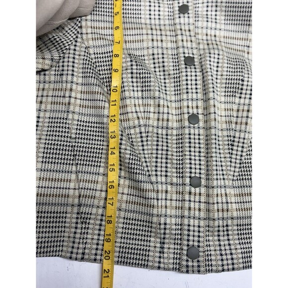Cabi Skirt Suit Twill Check Plaid Beige Tan Jacket Size M Skirt Size 8 Corporate - Picture 4 of 14